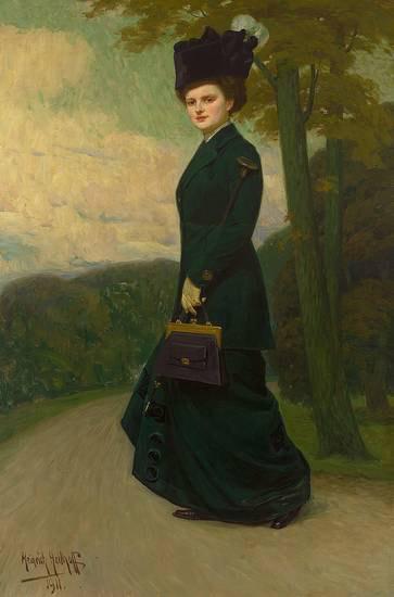 Heinrich Hellhoff Portrait von Charlotte Testrup oil painting image